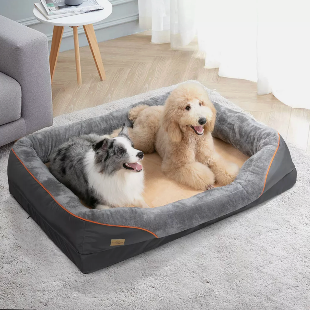 Extra large Orthopedic Dog Bed | Washable Bolster And Foam Support