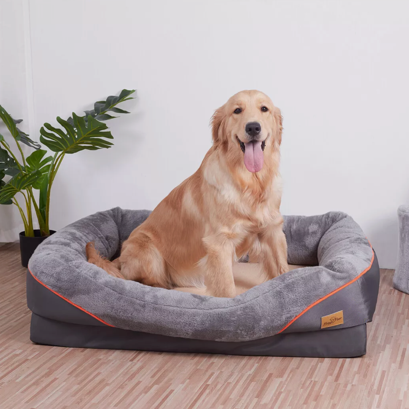 Extra large Orthopedic Dog Bed | Washable Bolster And Foam Support