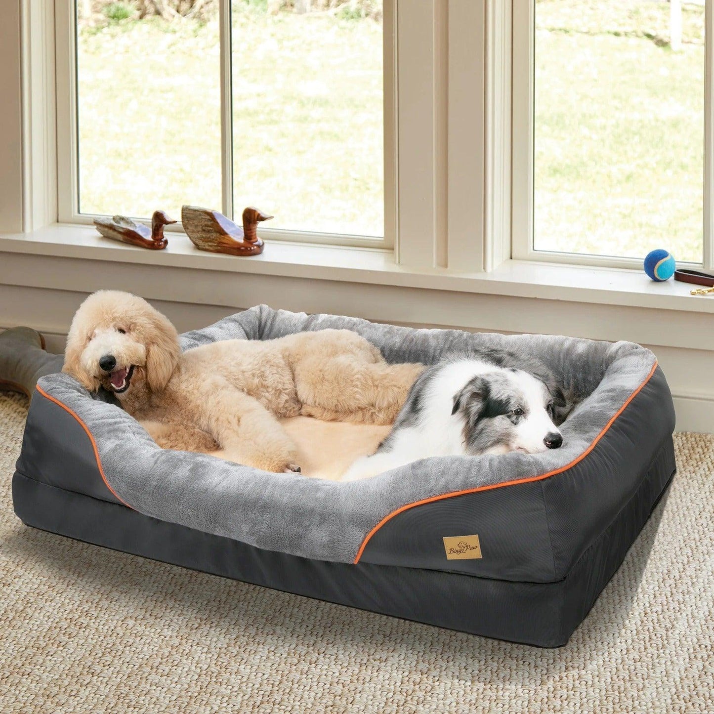 Extra large Orthopedic Dog Bed | Washable Bolster And Foam Support