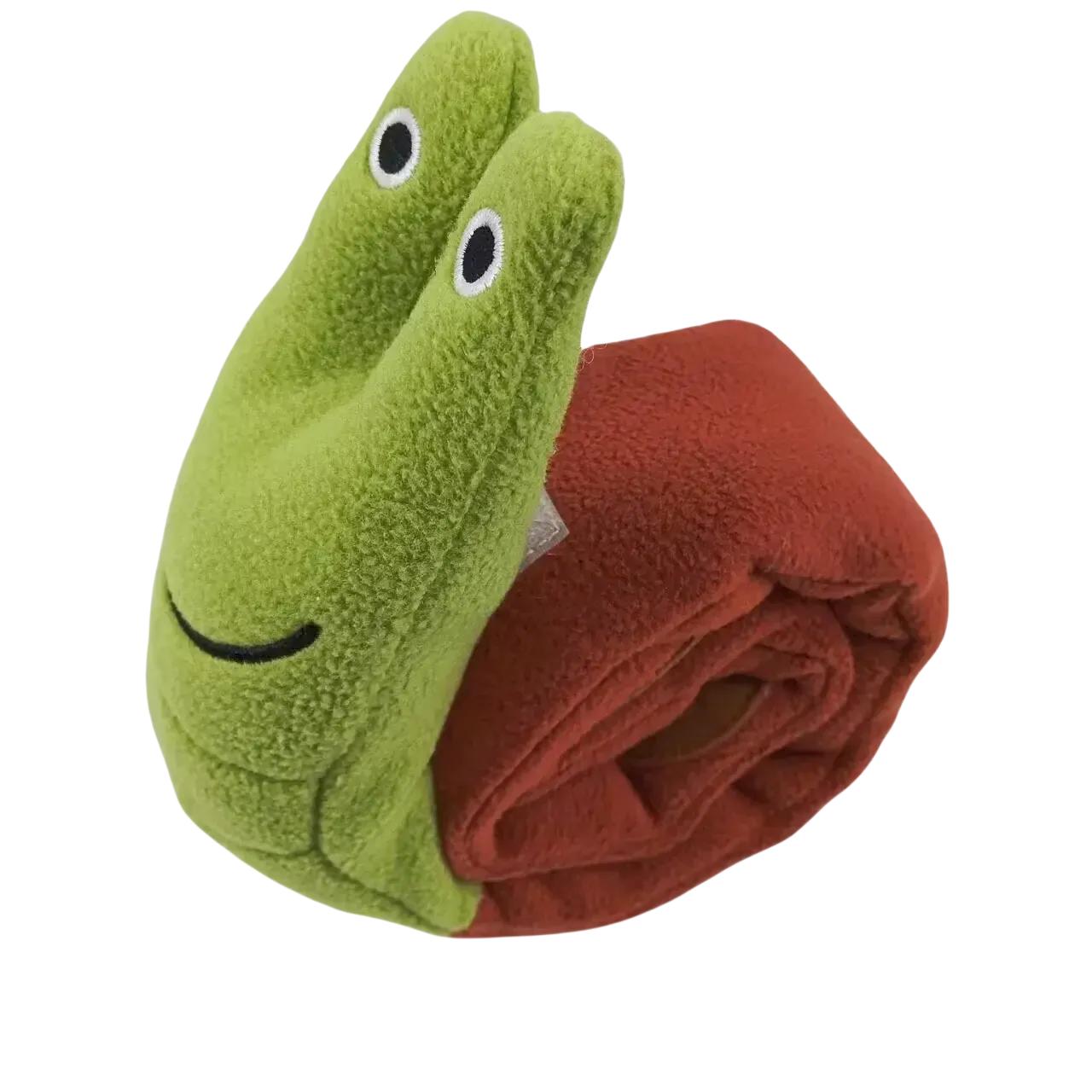Frog Puzzle Feeder Plush Dog Toy