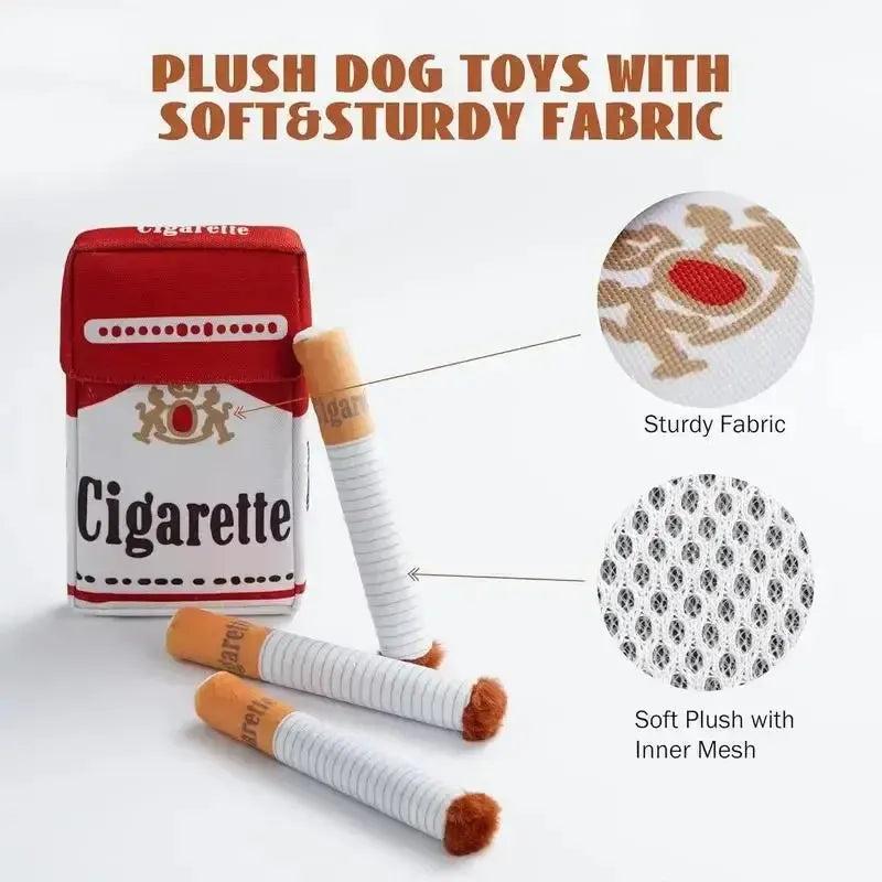 Funny Plush Cigarette Dog Toy Set