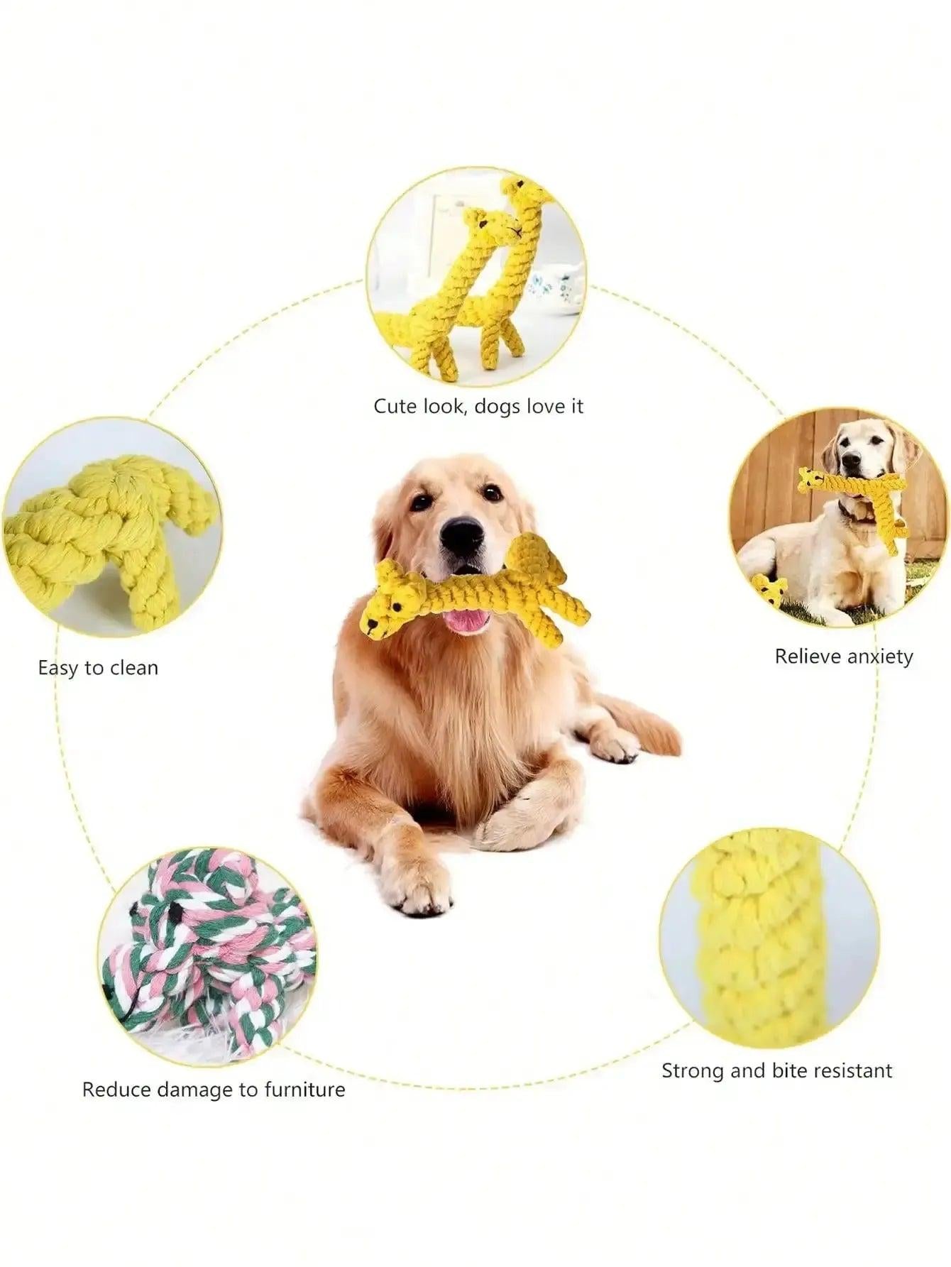 Giraffe Rope Knot Dog Chew Toy