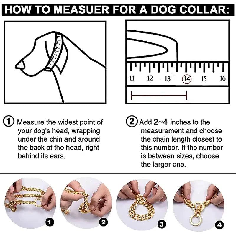 Gold Chain Dog Collar for Strong Dogs – Stainless Steel