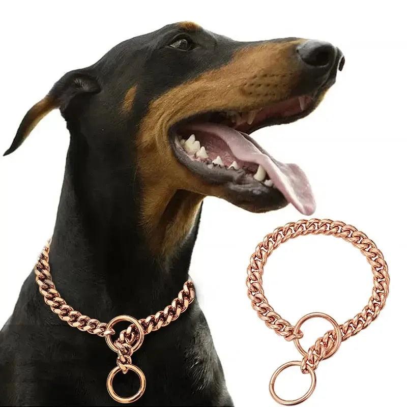 Gold Chain Dog Collar for Strong Dogs – Stainless Steel
