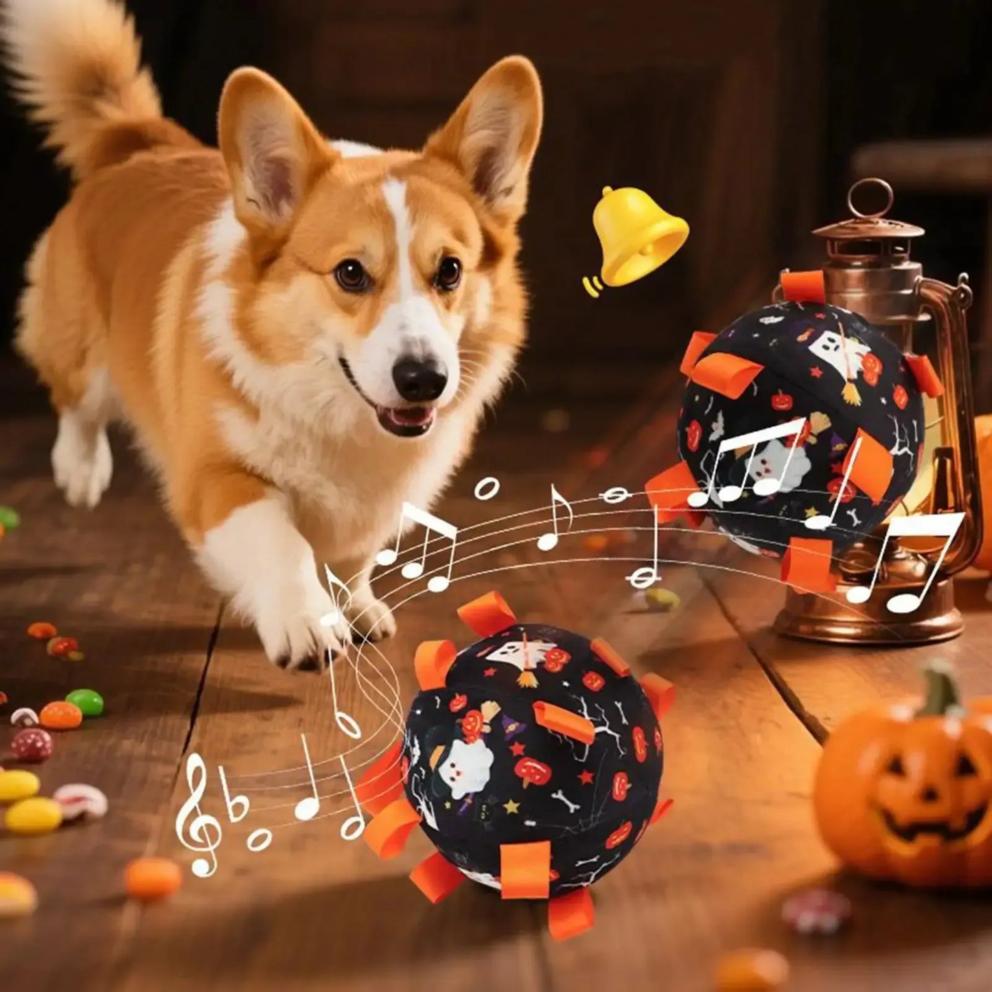 Halloween Dog Toy – Interactive Plush Soccer Ball