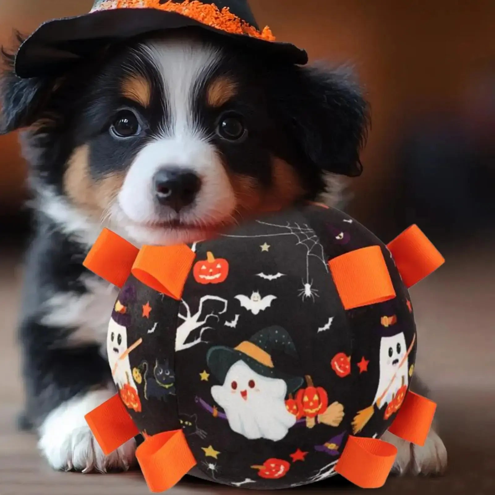 Halloween Dog Toy – Interactive Plush Soccer Ball