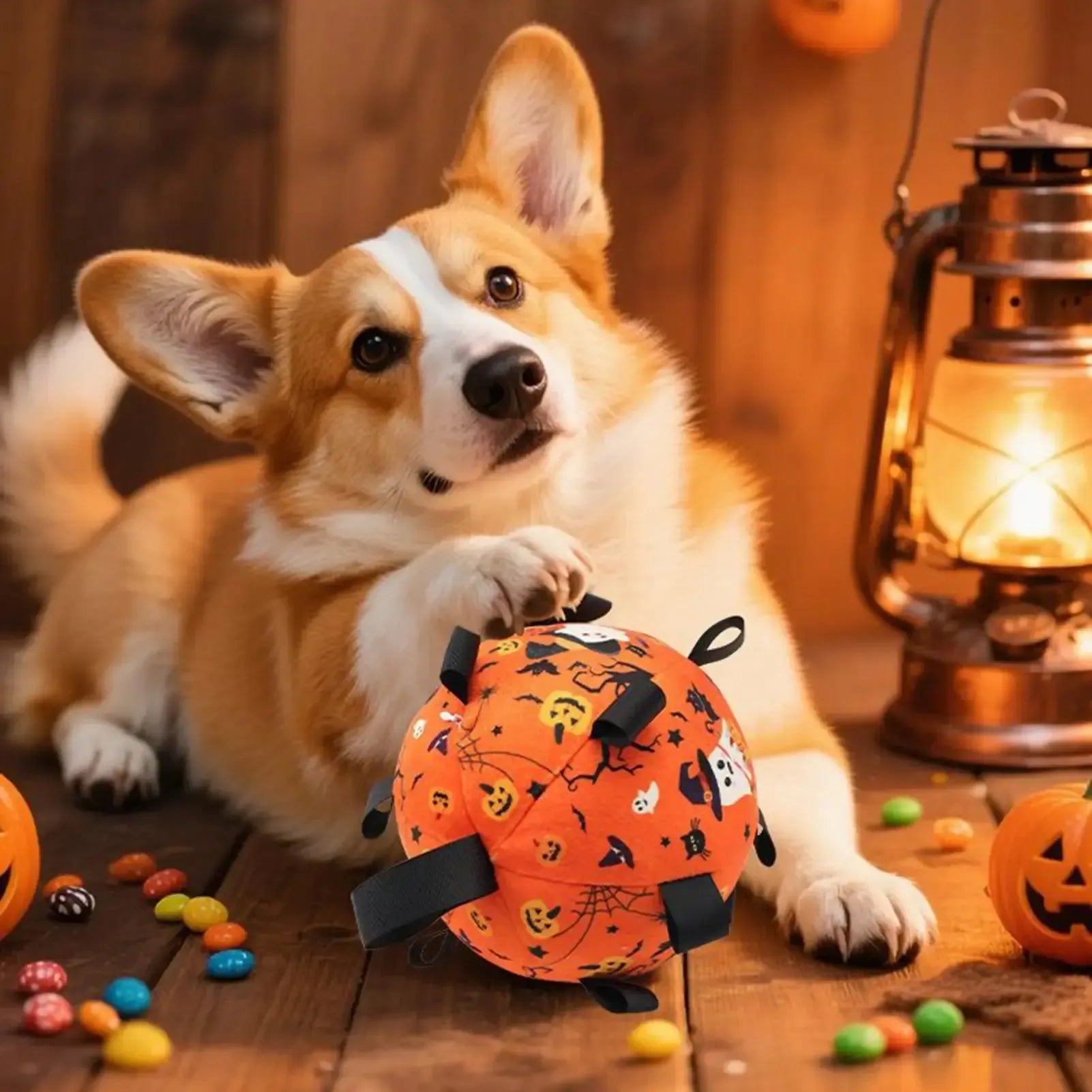 Halloween Dog Toy – Interactive Plush Soccer Ball