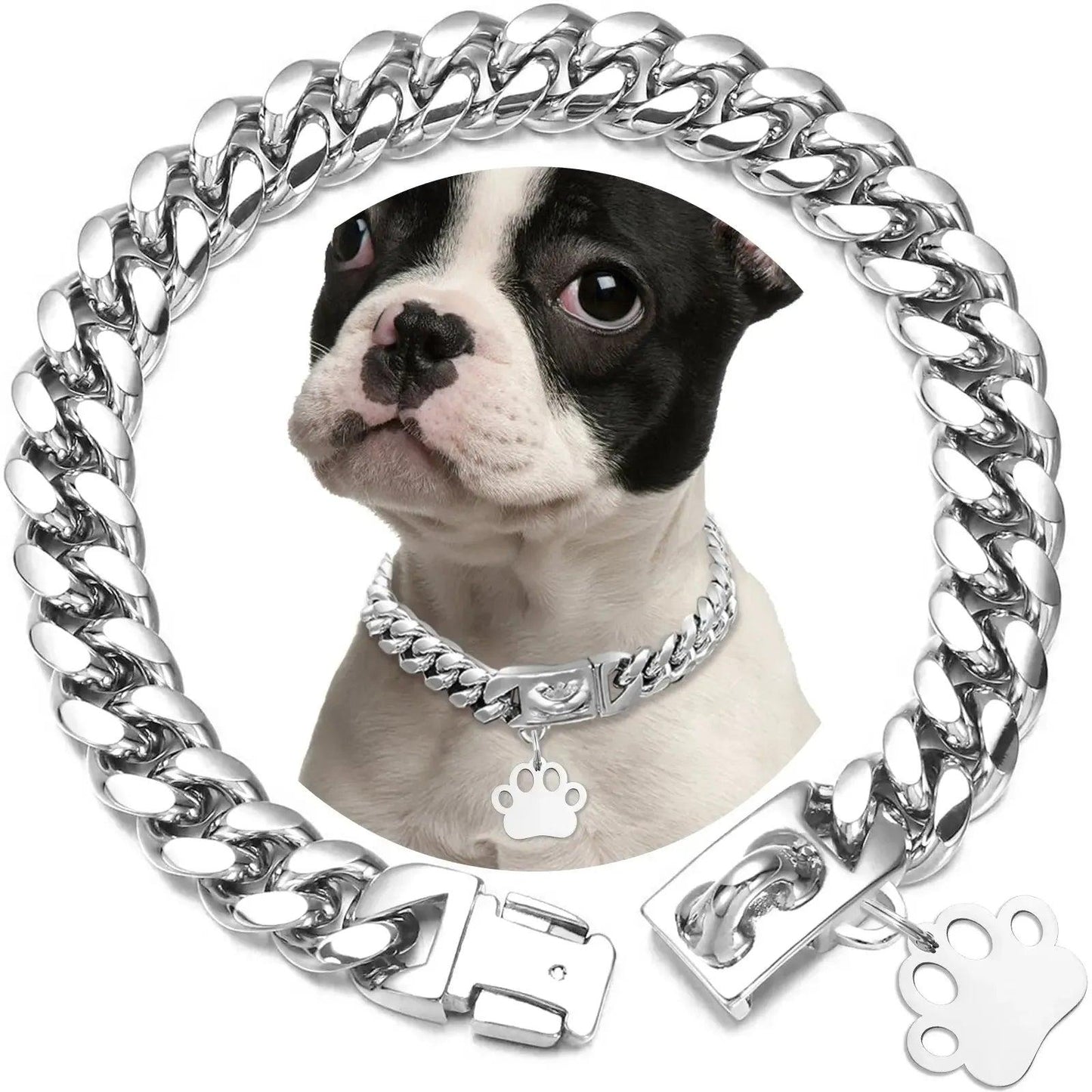 Heavy-Duty Gold Plated Cuban Link Dog Collar