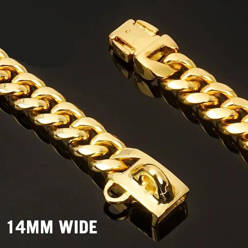 Heavy-Duty Gold Plated Cuban Link Dog Collar