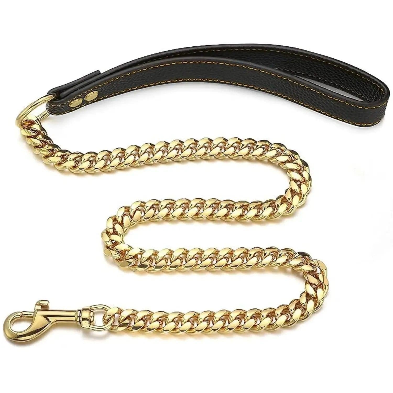 Heavy-Duty Gold Plated Cuban Link Dog Collar