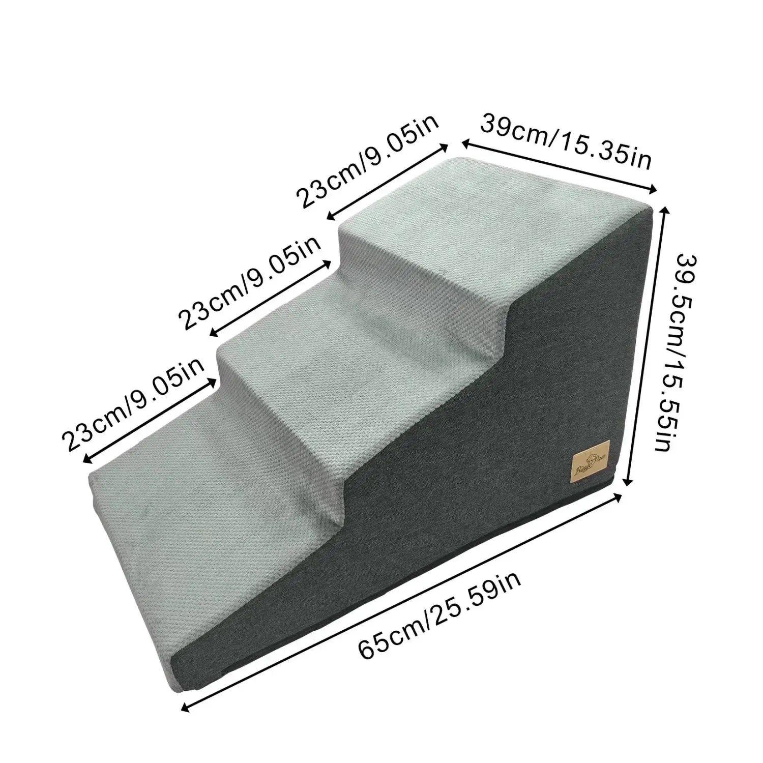 High-density foam dog stairs with washable cover