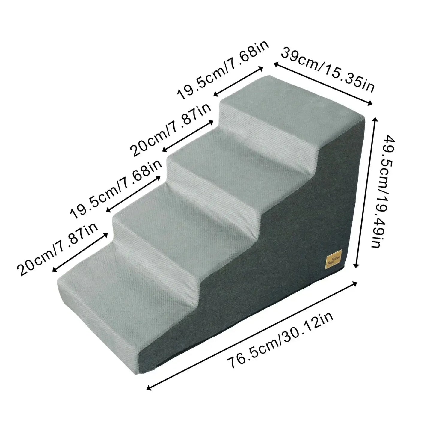 High-density foam dog stairs with washable cover