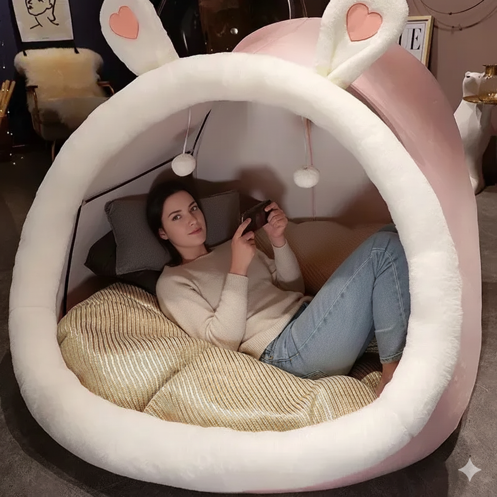 Human Dog Bed Plush Canopy for Large Dogs Owners