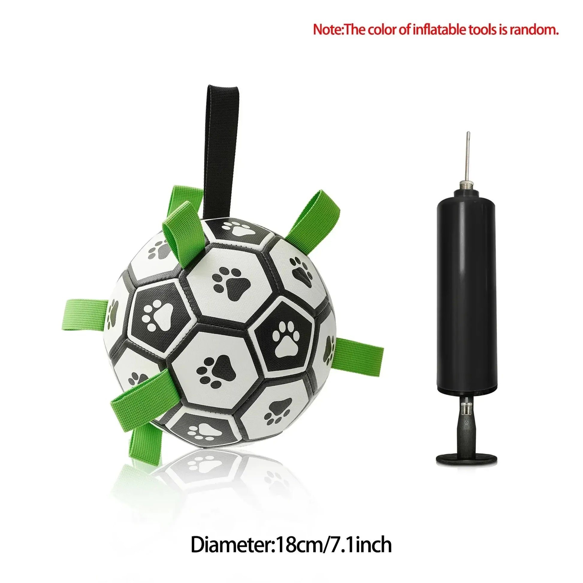 Interactive Dog Soccer Ball with Straps for Tug and Fetch