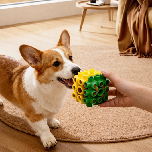 Interactive Puzzle Square Slow Feeder & Dental Chew