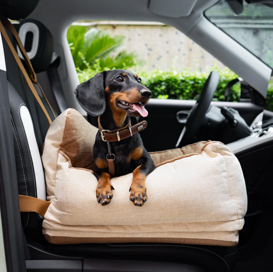 Beige Dog Car Seat Bed Travel