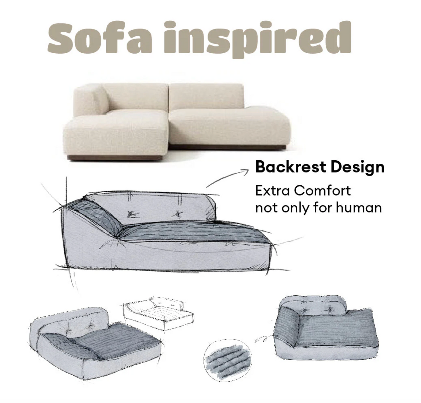 Plush Sofa Dog Bed | Washable & Supportive