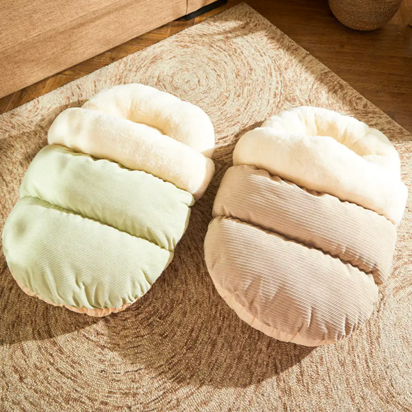 Enclosed Slipper-Style Dog Bed | Corduroy, Warm & Secure