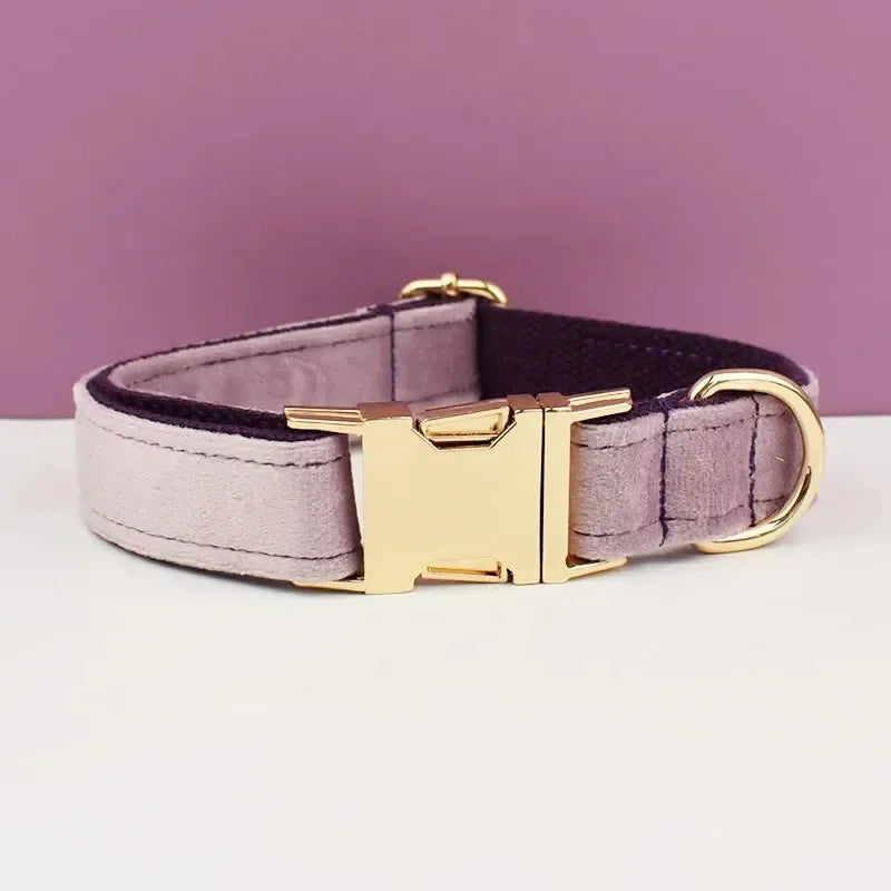 Light Purple Velvet Dog Collar