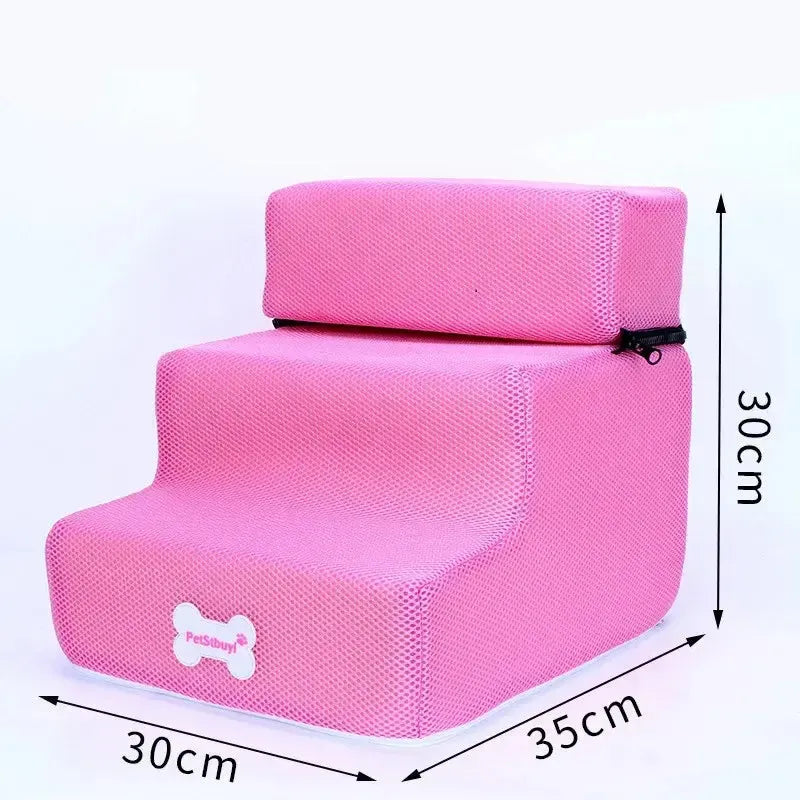 Memory foam dog stairs with non-slip base