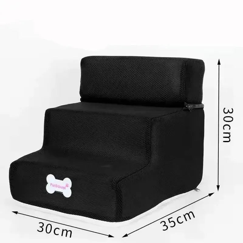 Memory foam dog stairs with non-slip base