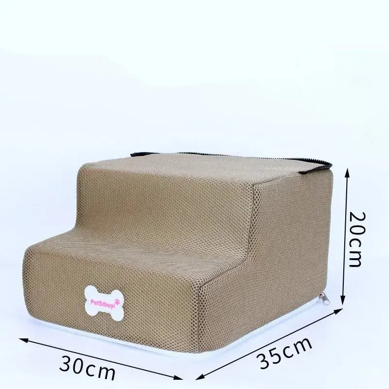 Memory foam dog stairs with non-slip base
