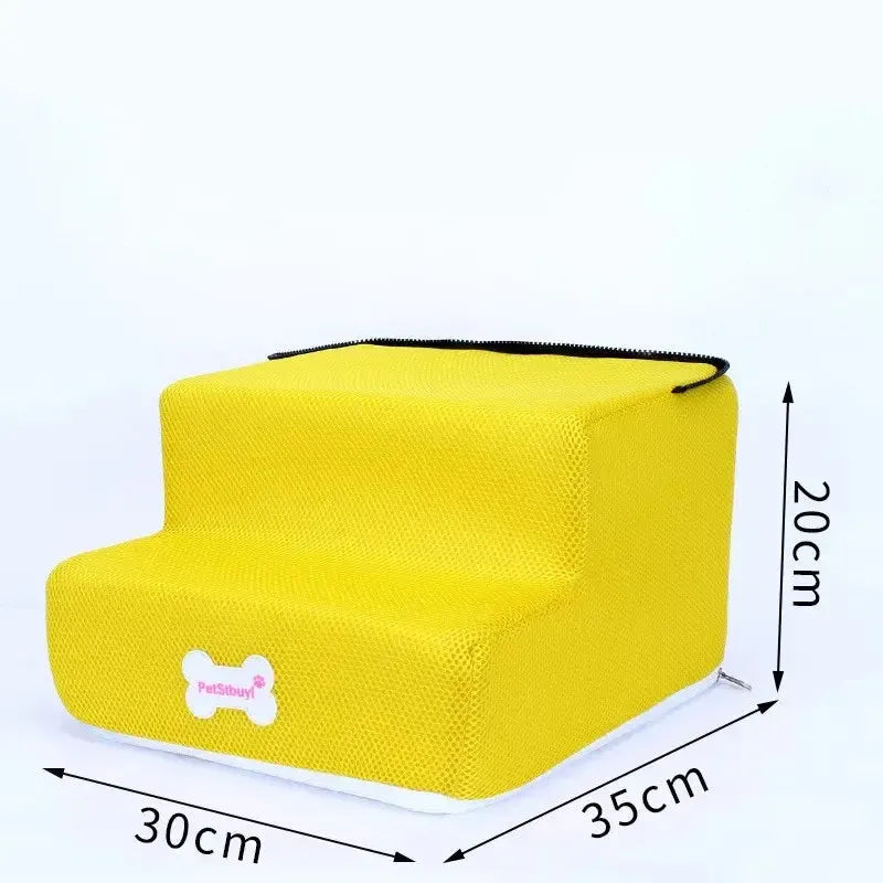 Memory foam dog stairs with non-slip base