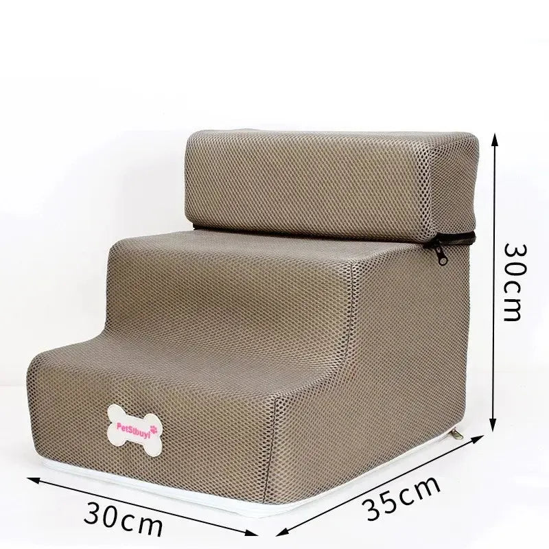 Memory foam dog stairs with non-slip base
