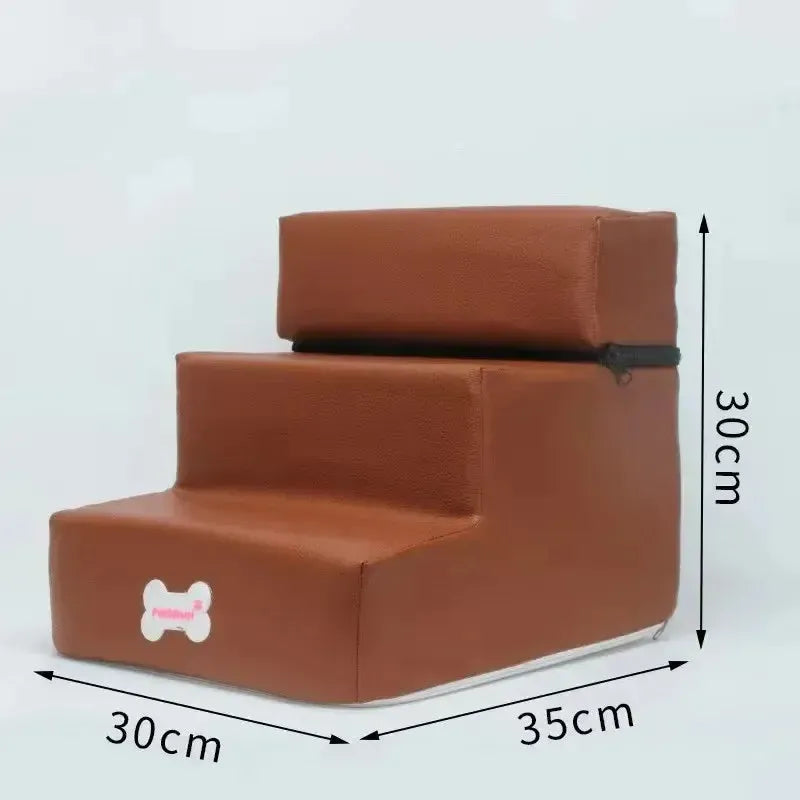 Memory foam dog stairs with non-slip base