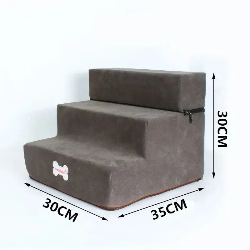 Memory foam dog stairs with non-slip base