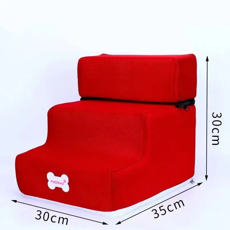 Memory foam dog stairs with non-slip base