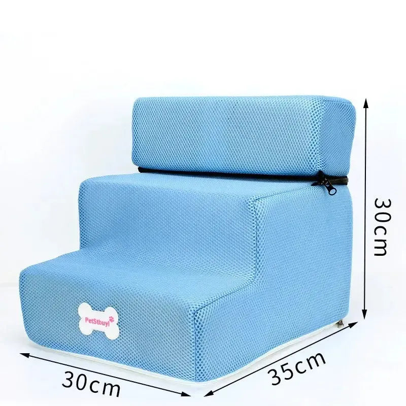 Memory foam dog stairs with non-slip base