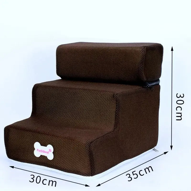 Memory foam dog stairs with non-slip base