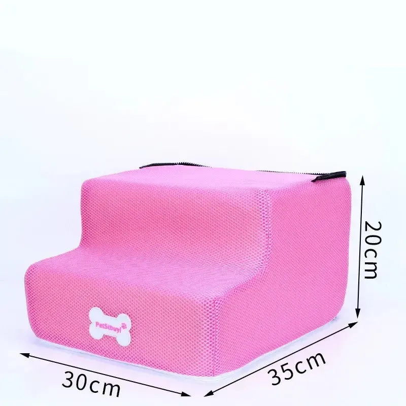 Memory foam dog stairs with non-slip base