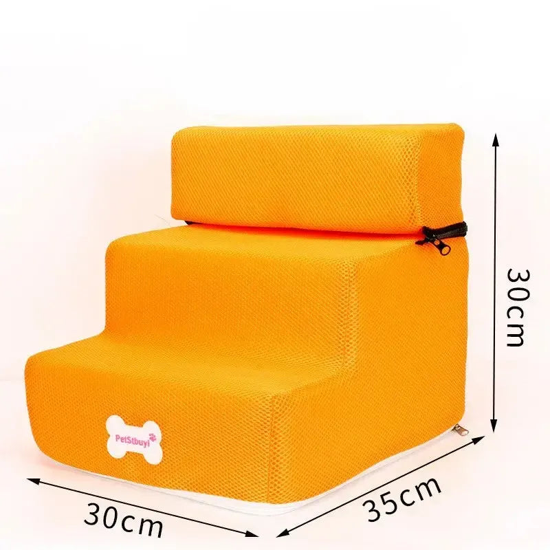 Memory foam dog stairs with non-slip base