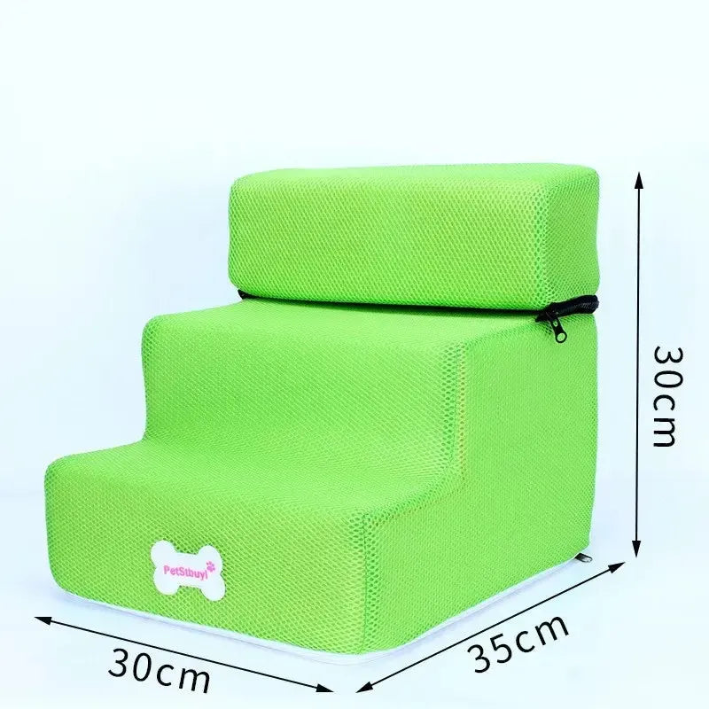Memory foam dog stairs with non-slip base
