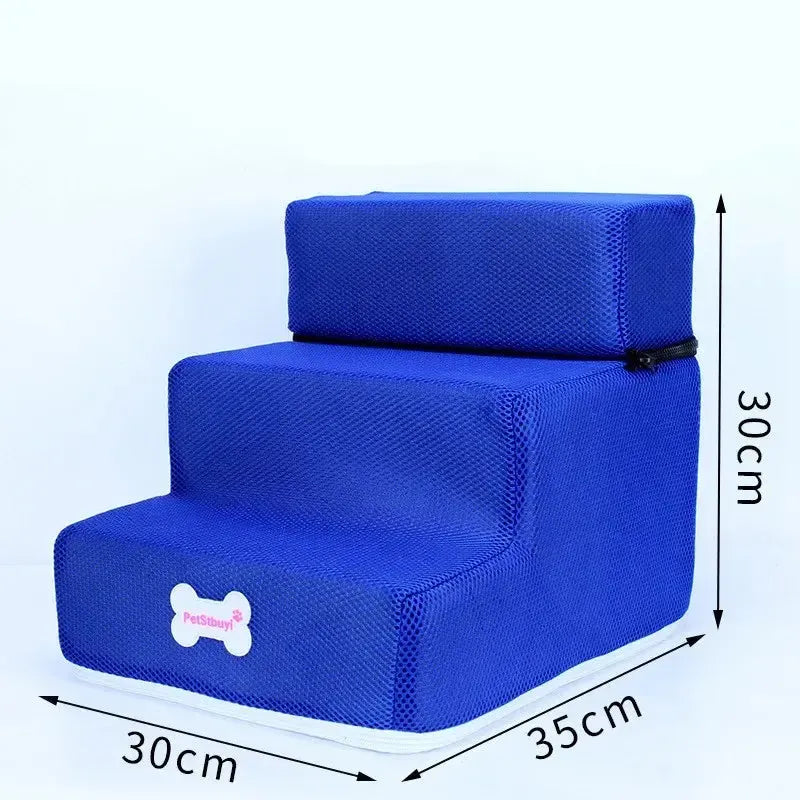 Memory foam dog stairs with non-slip base