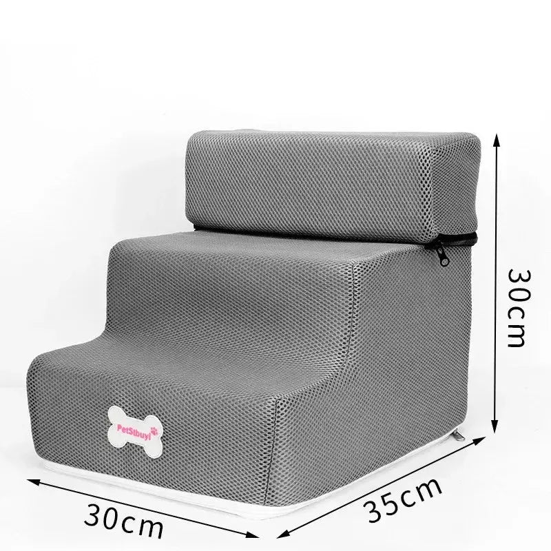 Memory foam dog stairs with non-slip base