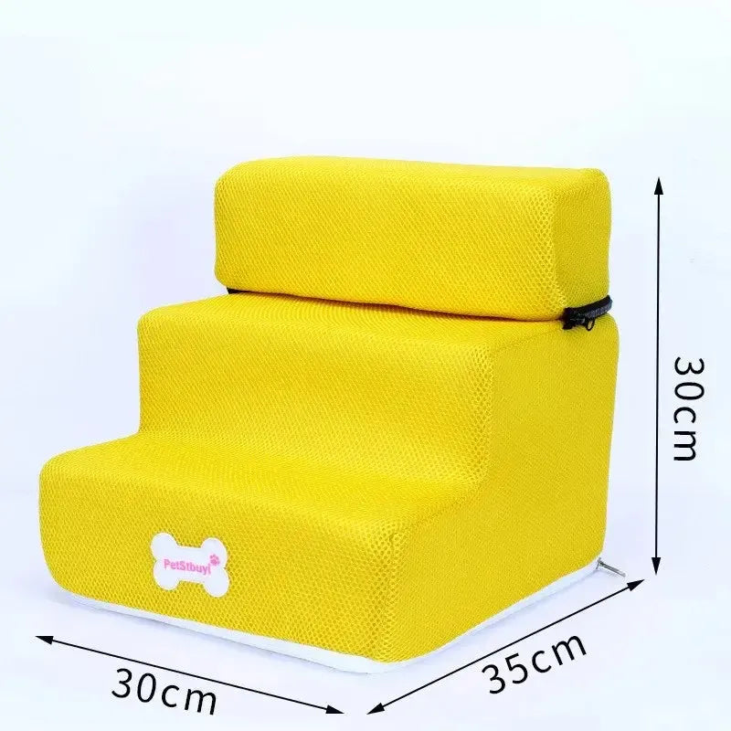 Memory foam dog stairs with non-slip base