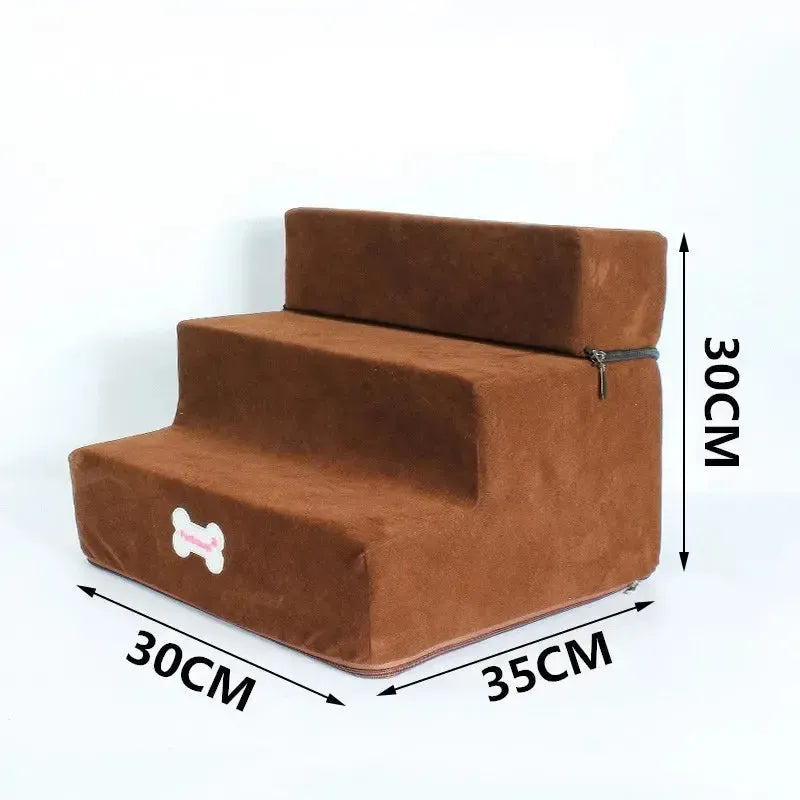 Memory foam dog stairs with non-slip base