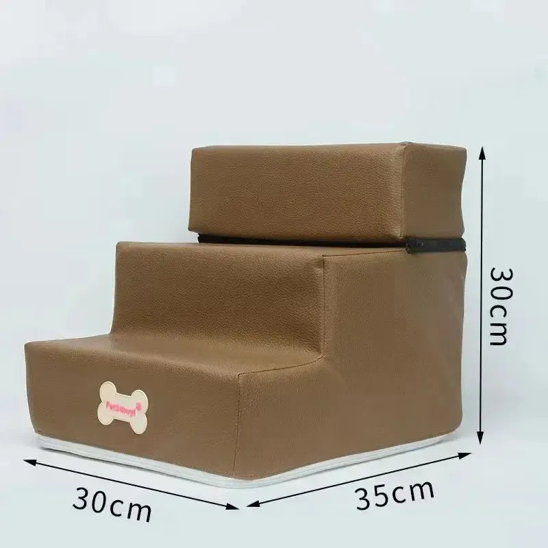 Memory foam dog stairs with non-slip base