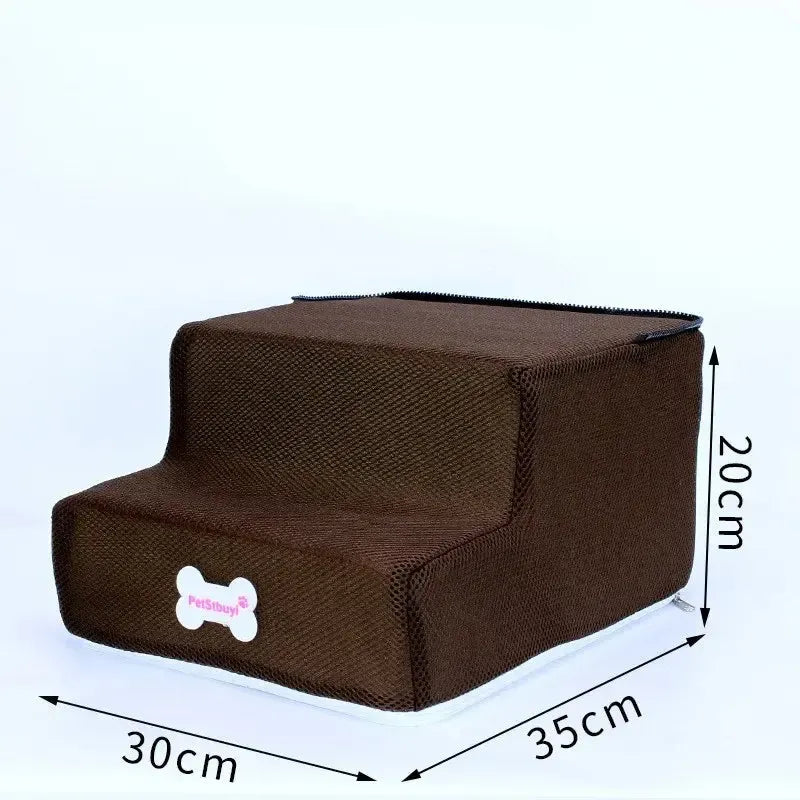 Memory foam dog stairs with non-slip base