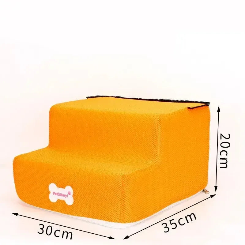Memory foam dog stairs with non-slip base