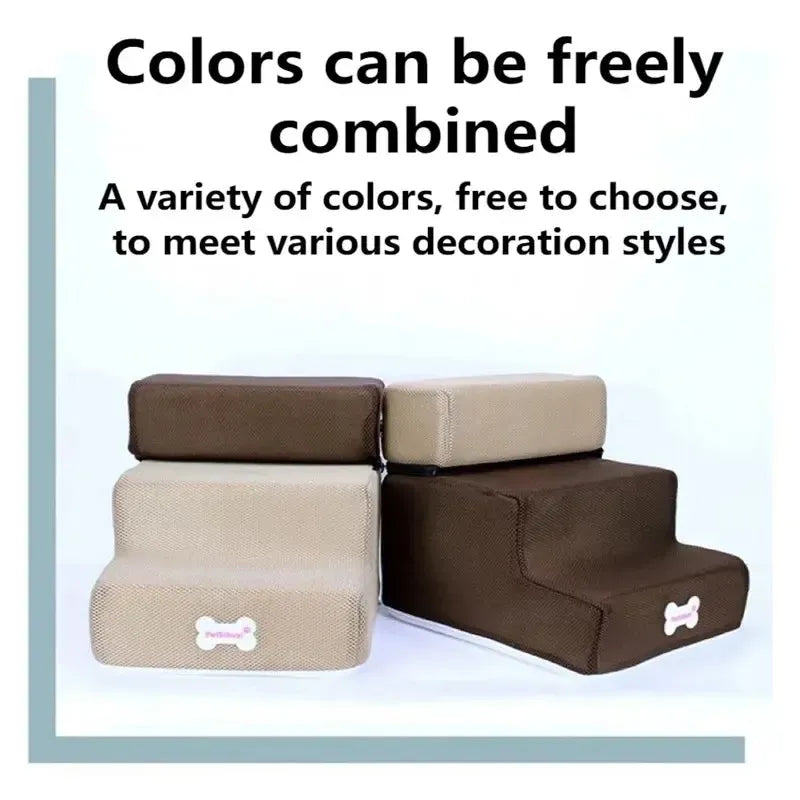 Memory foam dog stairs with non-slip base