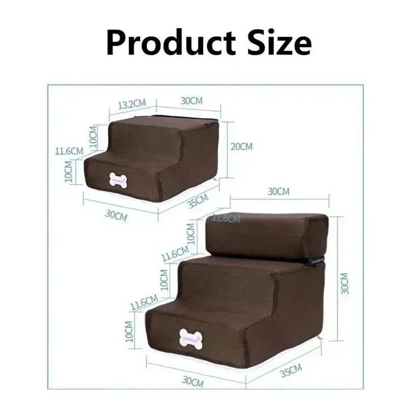 Memory foam dog stairs with non-slip base