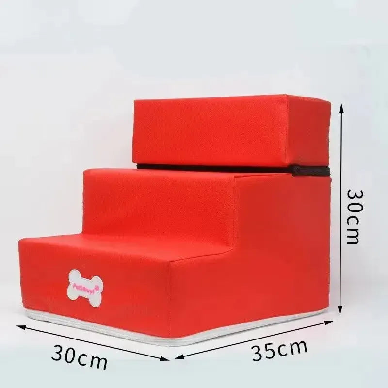 Memory foam dog stairs with non-slip base