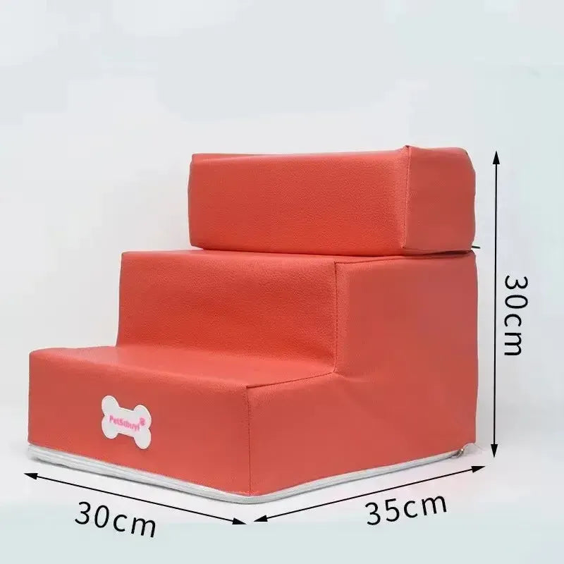 Memory foam dog stairs with non-slip base