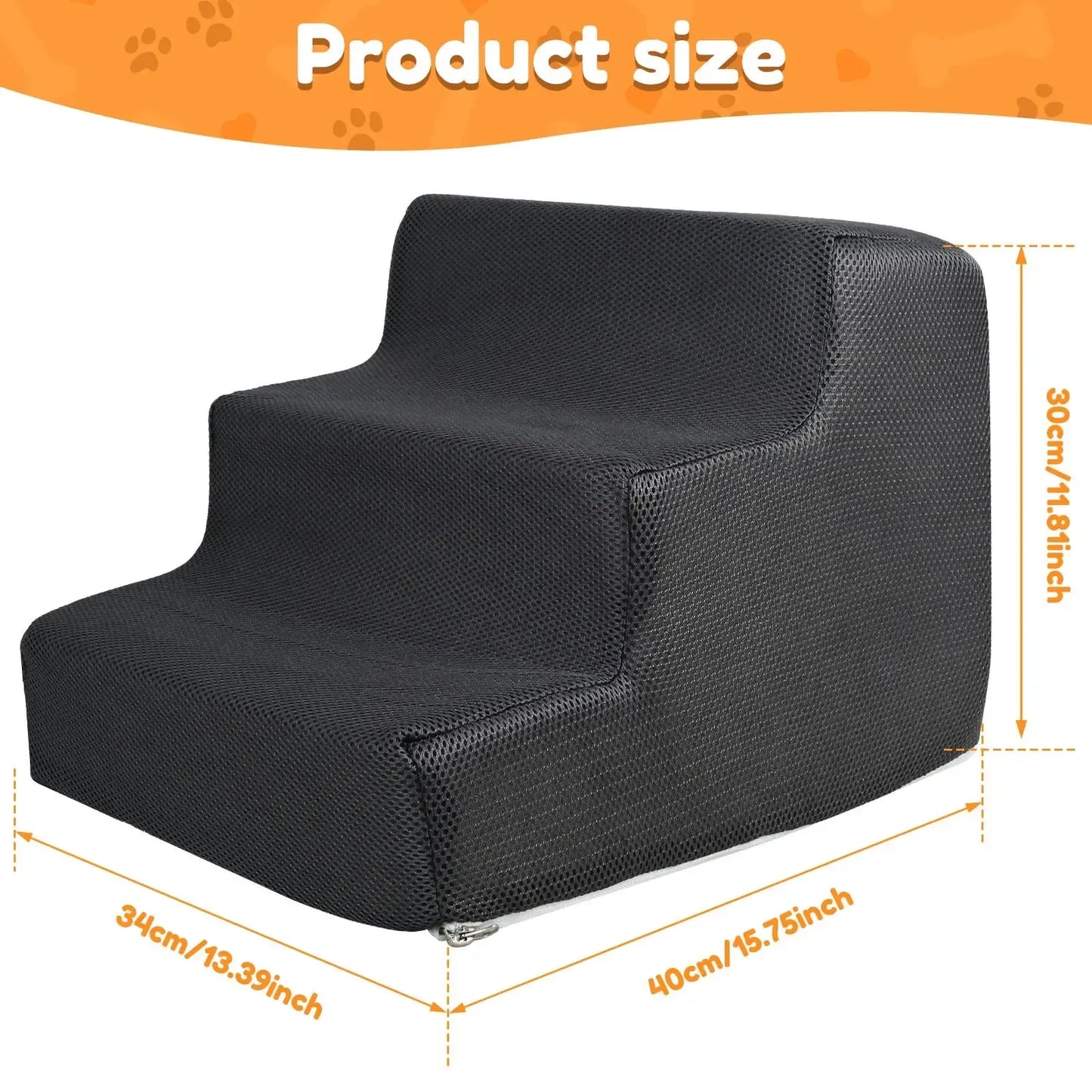 Memory foam dog stairs with washable corduroy cover
