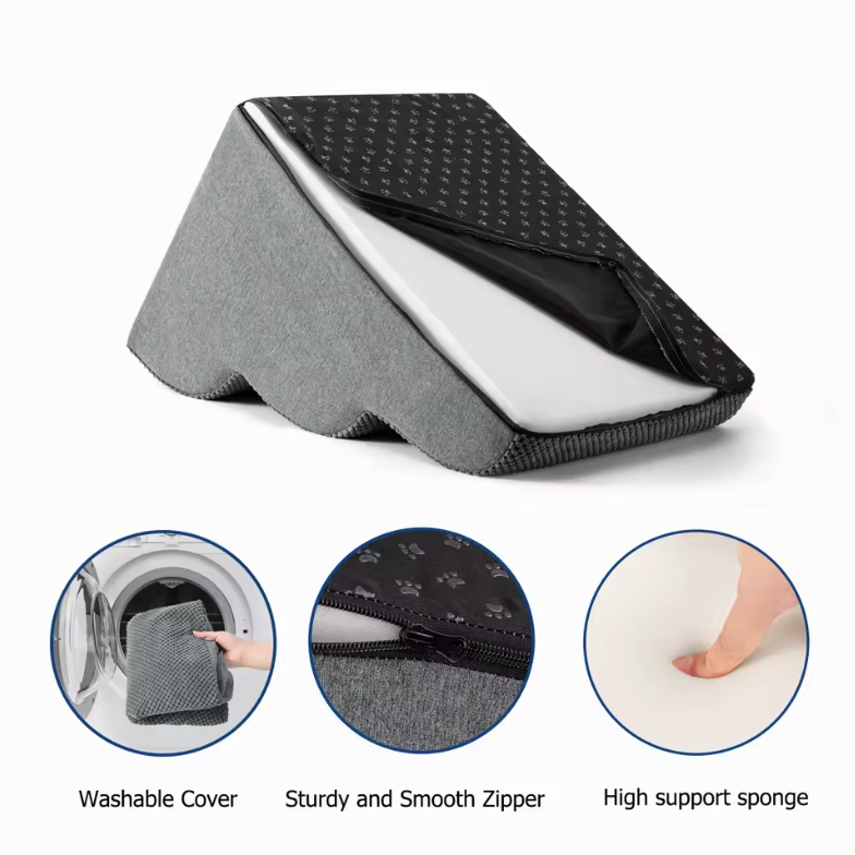 Memory foam dog stairs with washable corduroy cover