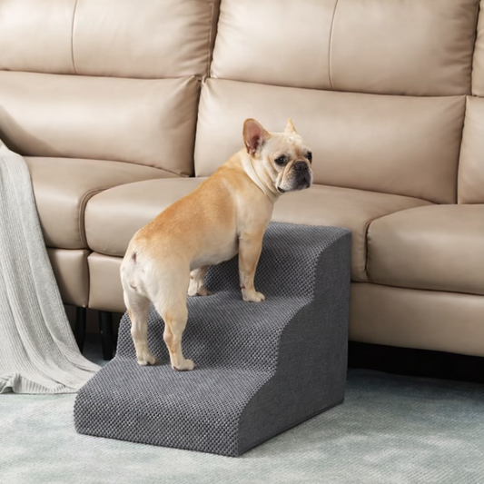 Memory foam dog stairs with washable corduroy cover